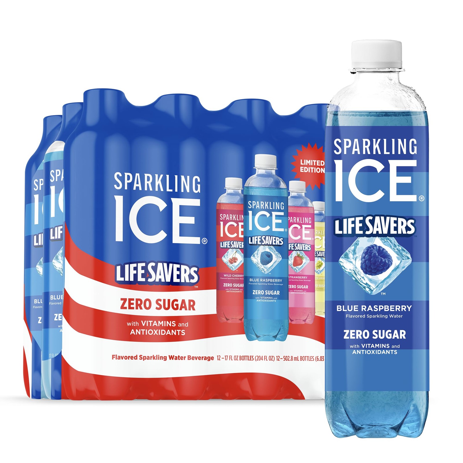 Sparkling Ice® LIFE SAVERS™ Red, White and Blue Variety 17 Fl Oz (Pack of 12)