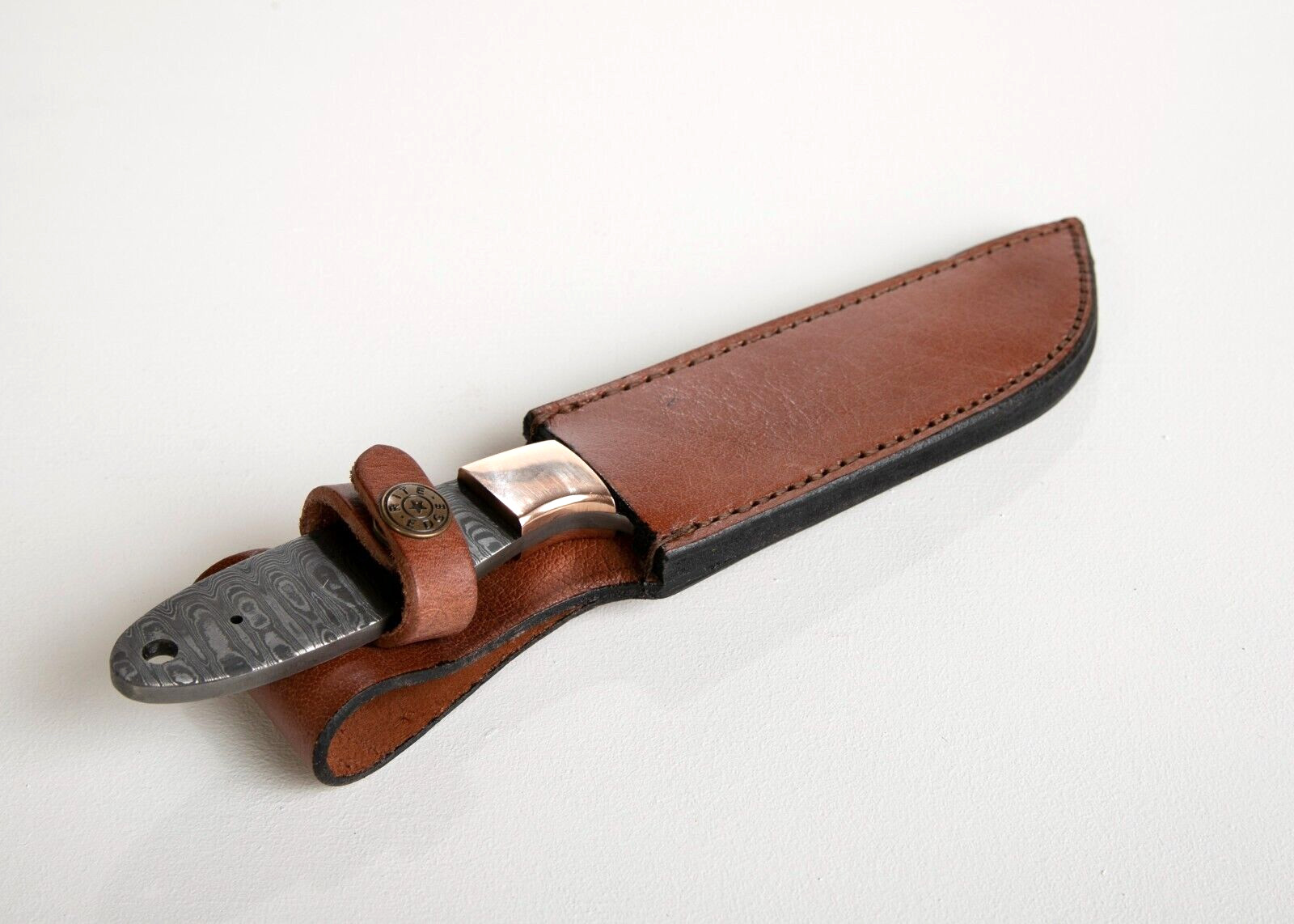 8.5″ Hunter/Skinner Knife DIY Blank 266 Layer Damascus SHARP + Leather Sheath