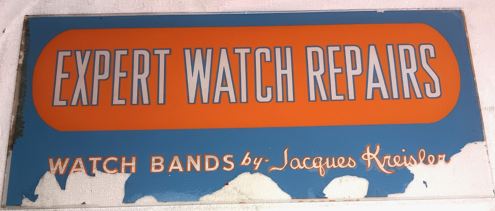 Vintage RPOG Expert Watch Repair Bands Jacques Kreisler SHOP Jewelry Store SIGN