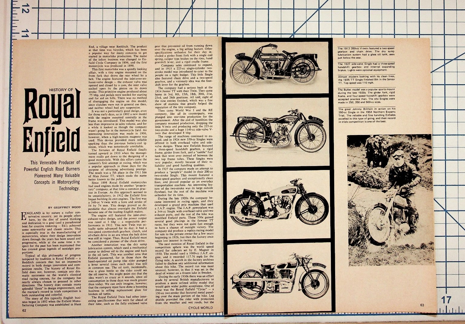 Royal Enfield Motorcycle History Cycle World Magazine Article Clipping Ephemera