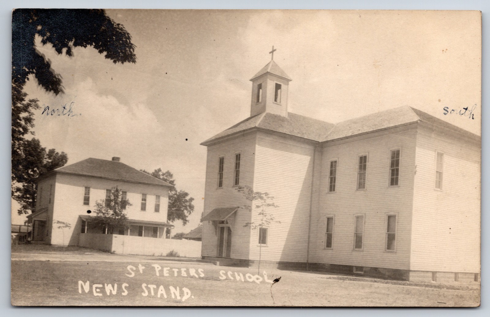 St. Peter’s Catholic School Town Called News Stand? c1910 Real Photo RPPC