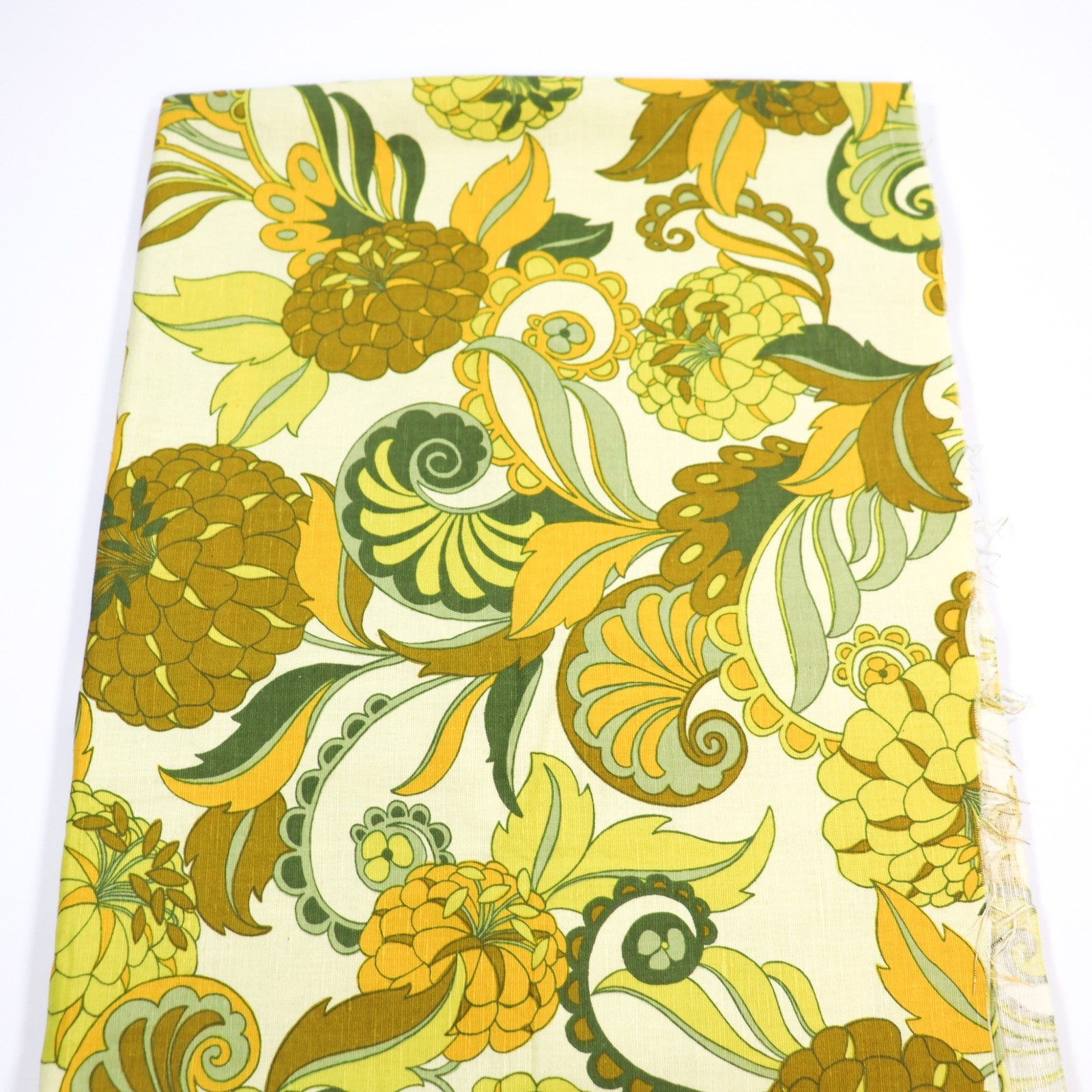 Vtg Drapery Fabric 5th Avenue Designs 1960s 1970s Funky Flower Power Florals