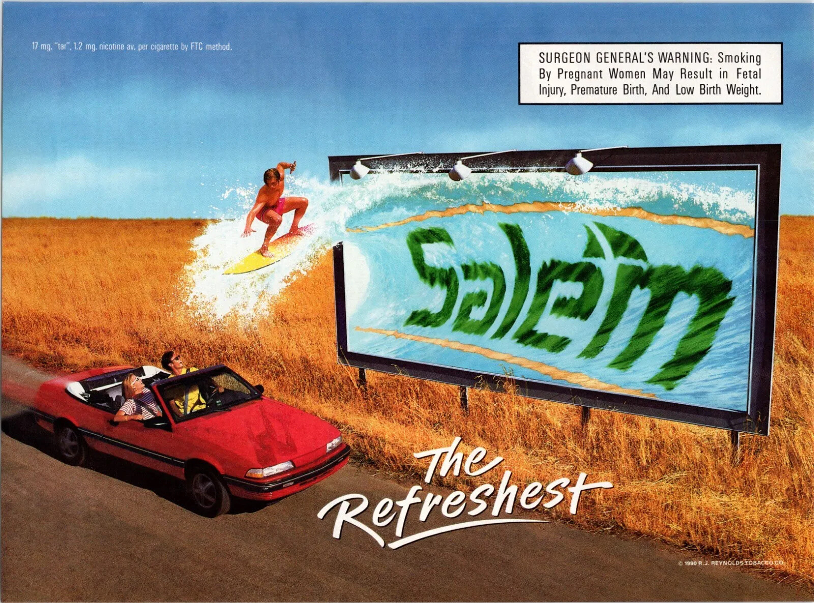 SALEM Menthol Cigarettes Smoking Ad ~ 1990 Magazine Advertising Print