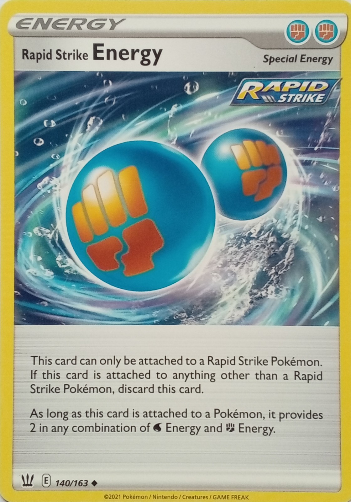 140/163 RAPID STRIKE ENERGY | UNCOMMON | BATTLE STYLES POKEMON CARD