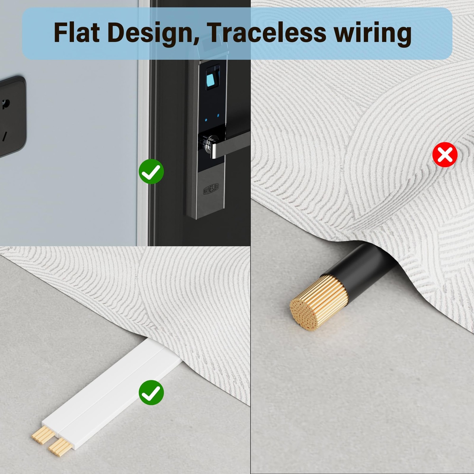 HiFind Premium 16 Gauge Flat Speaker Cable Wire 25 Ft White, OFC Electrical L…