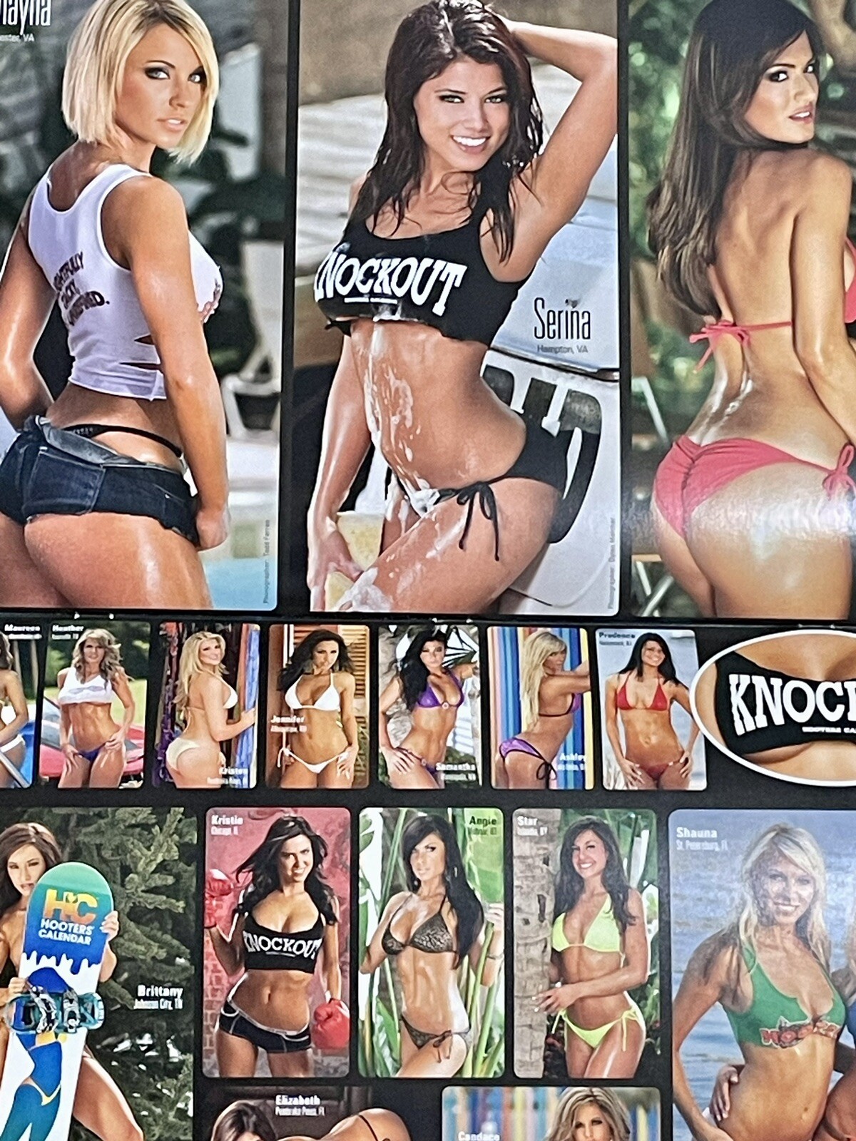 Hooters Calendar Girls 2010 SIGNED Models Restaurant Swimsuit Bikini Poster