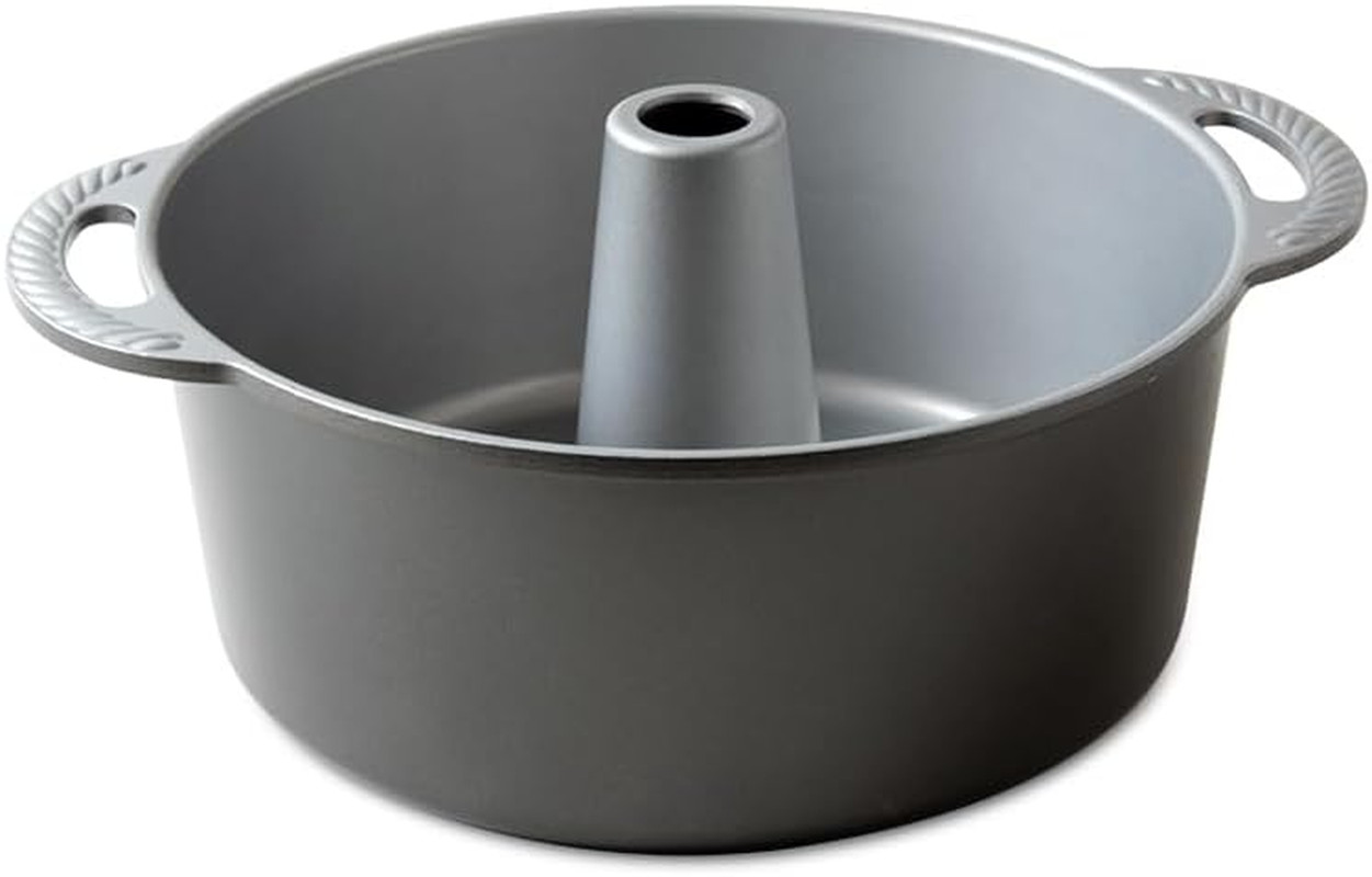Classic Cast Pound Cake, Nonstick 10 Inch Tube One Piece Pan – Great for Angel F