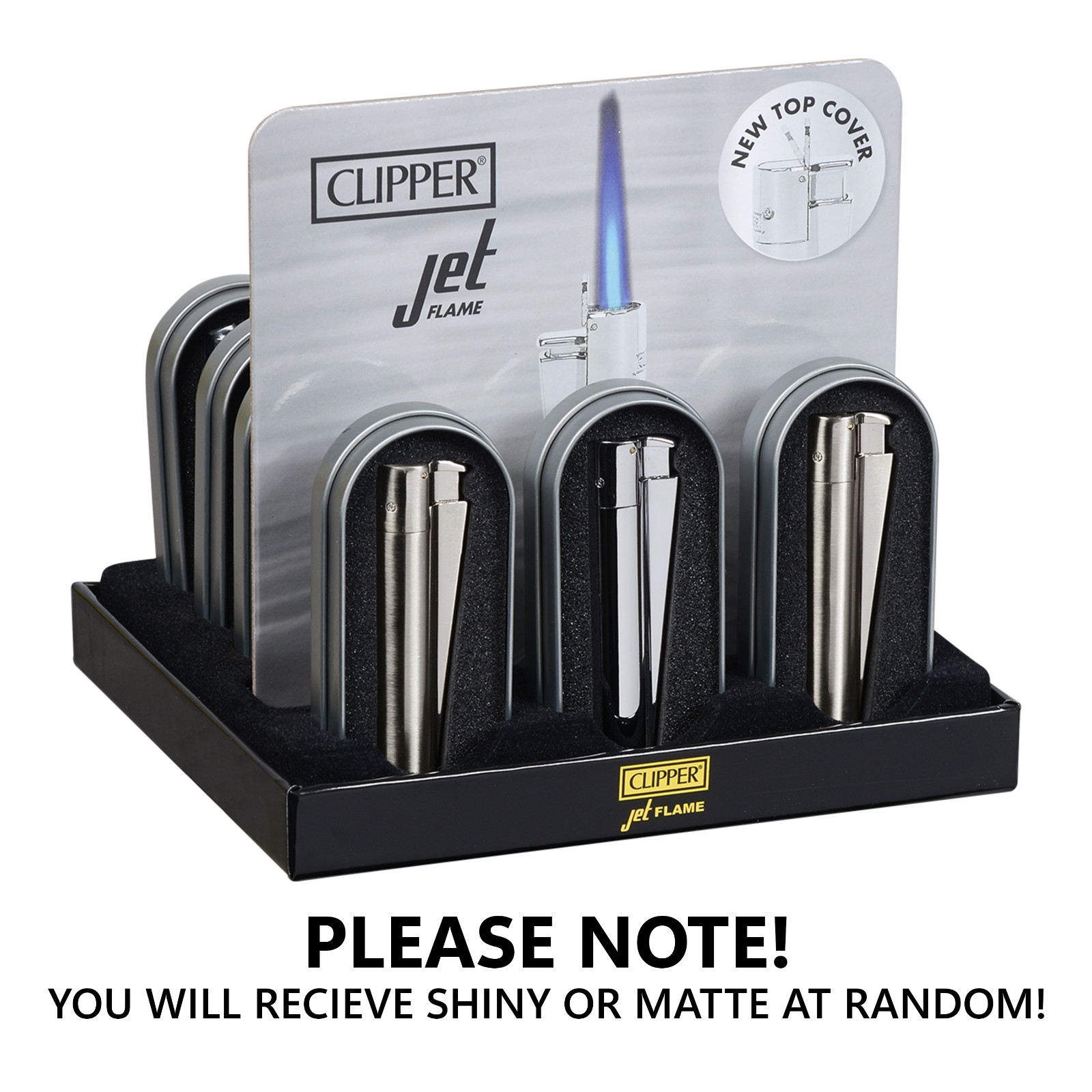 Clipper Metal Lighter – Refillable, Includes Case. Silver JET Butane Lighters