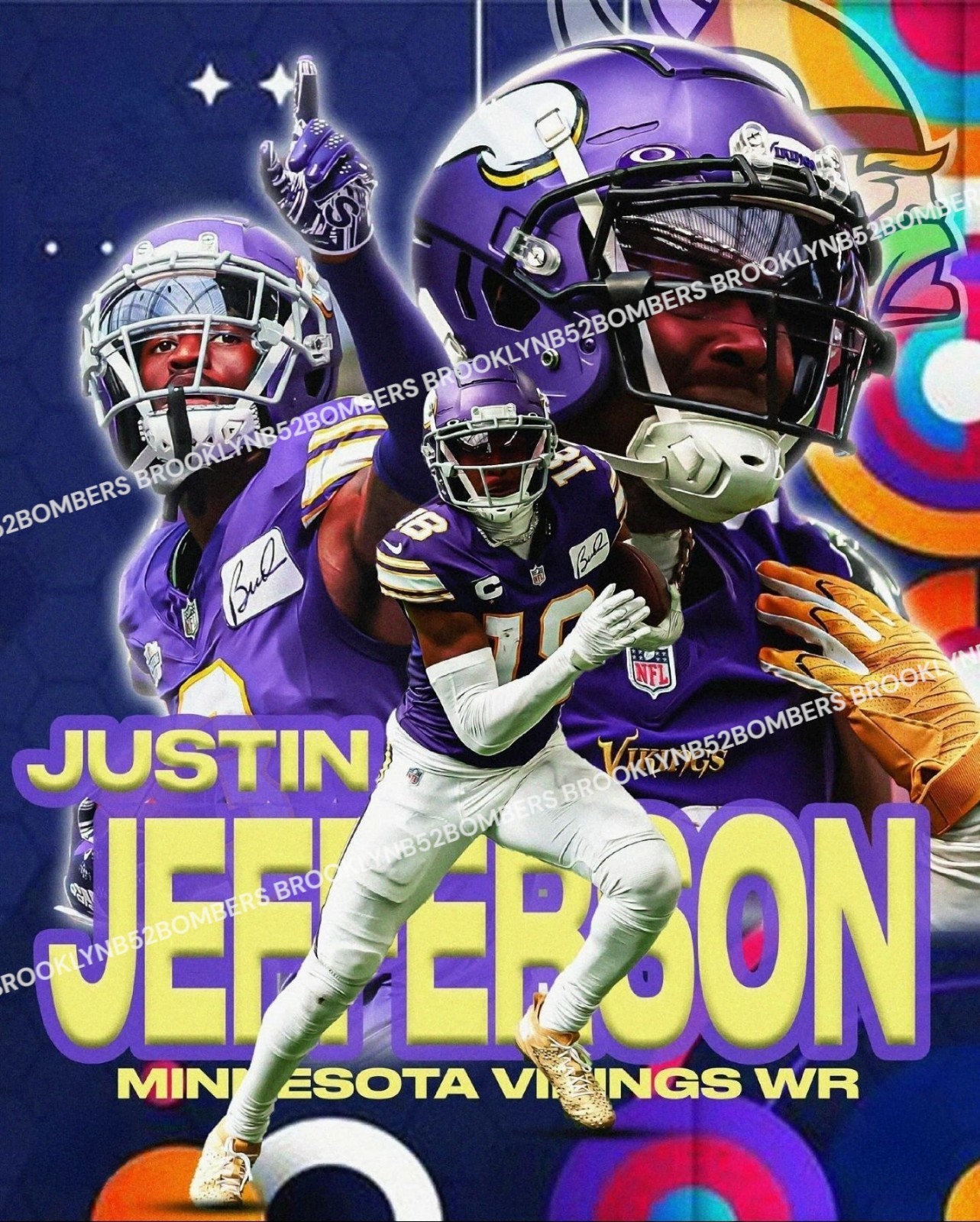 Justin Jefferson Minnesota Vikings Custom Exclusive 8×10 Glossy Photo