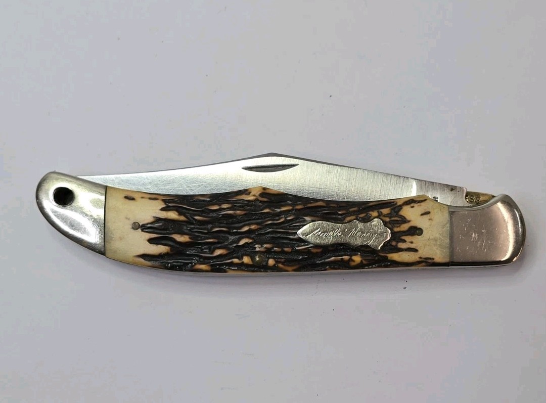 SCHRADE 127UH UNCLE HENRY LINERLOCK KNIFE🇺🇸1970s W/SHEATH #116982