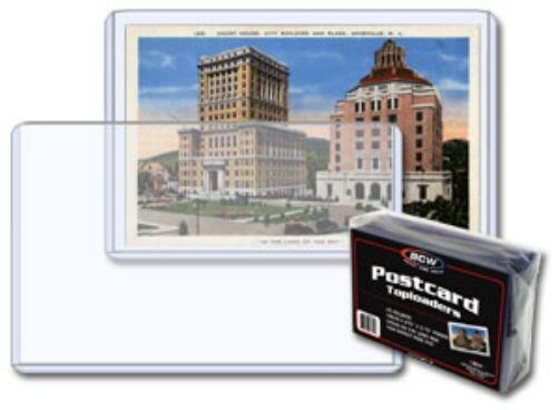100 BCW 5.875 x 3.75 Rigid Hard Plastic Postcard Topload Holders protector sheet
