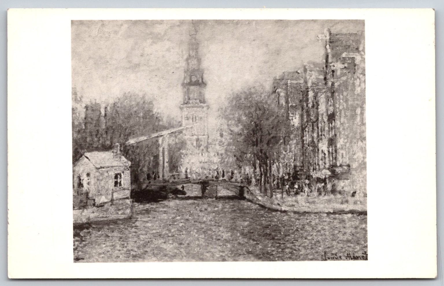 Vintage Claude Monet View of Amsterdam Art Postcard Philadelphia Museum F435