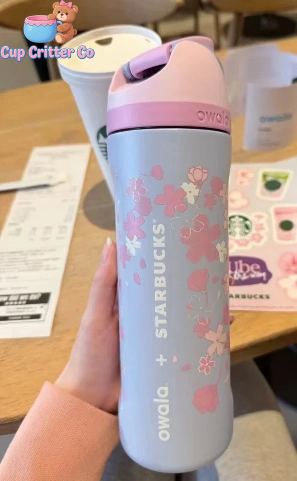 New Starbucks X Owala 2026 Sakura Limited Insulated Water Bottle 24oz Straw Cup