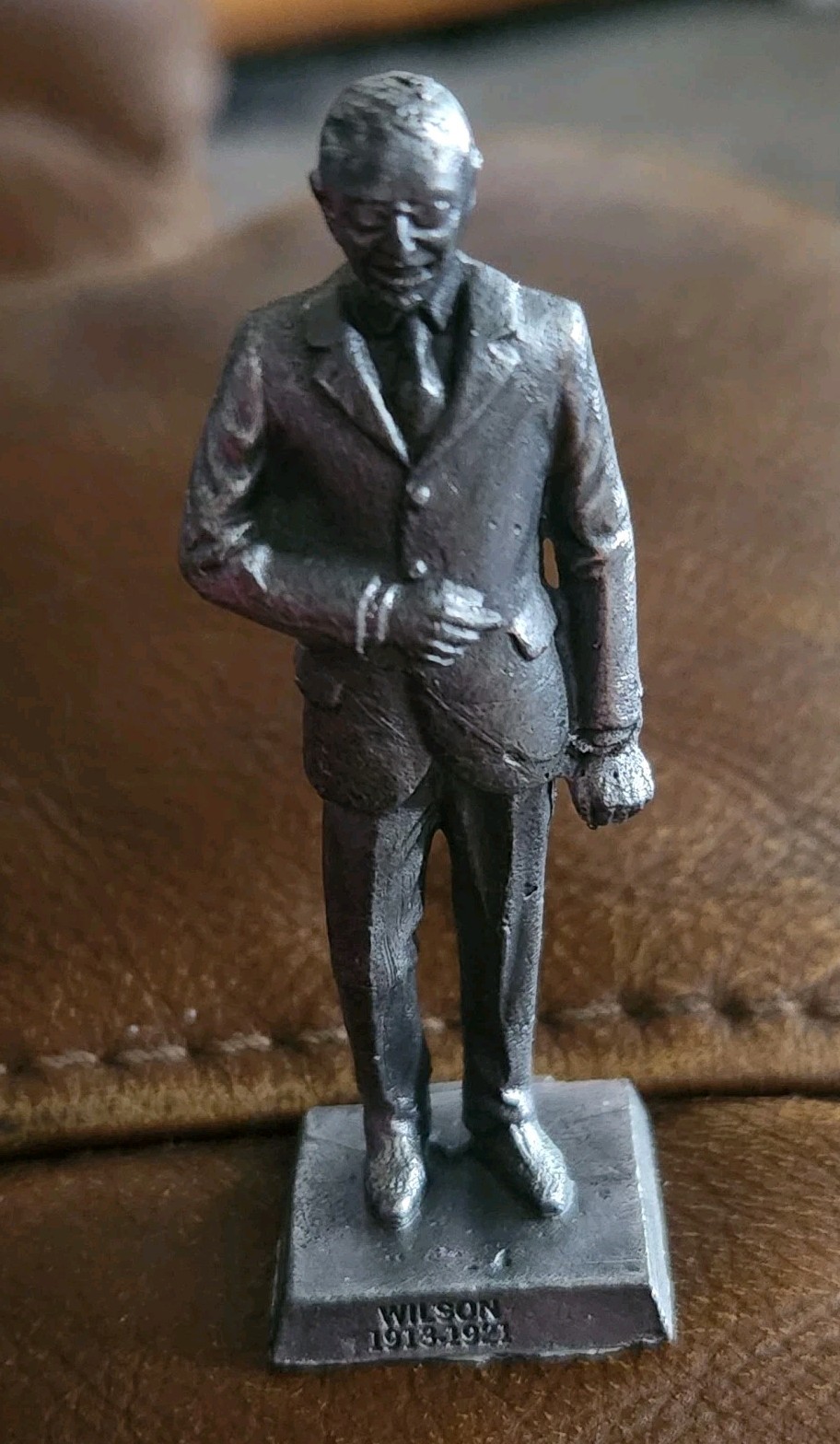 Solid Pewter Woodrow Wilson 28th President 1913-1921 Figure 2-3/4″ Tall