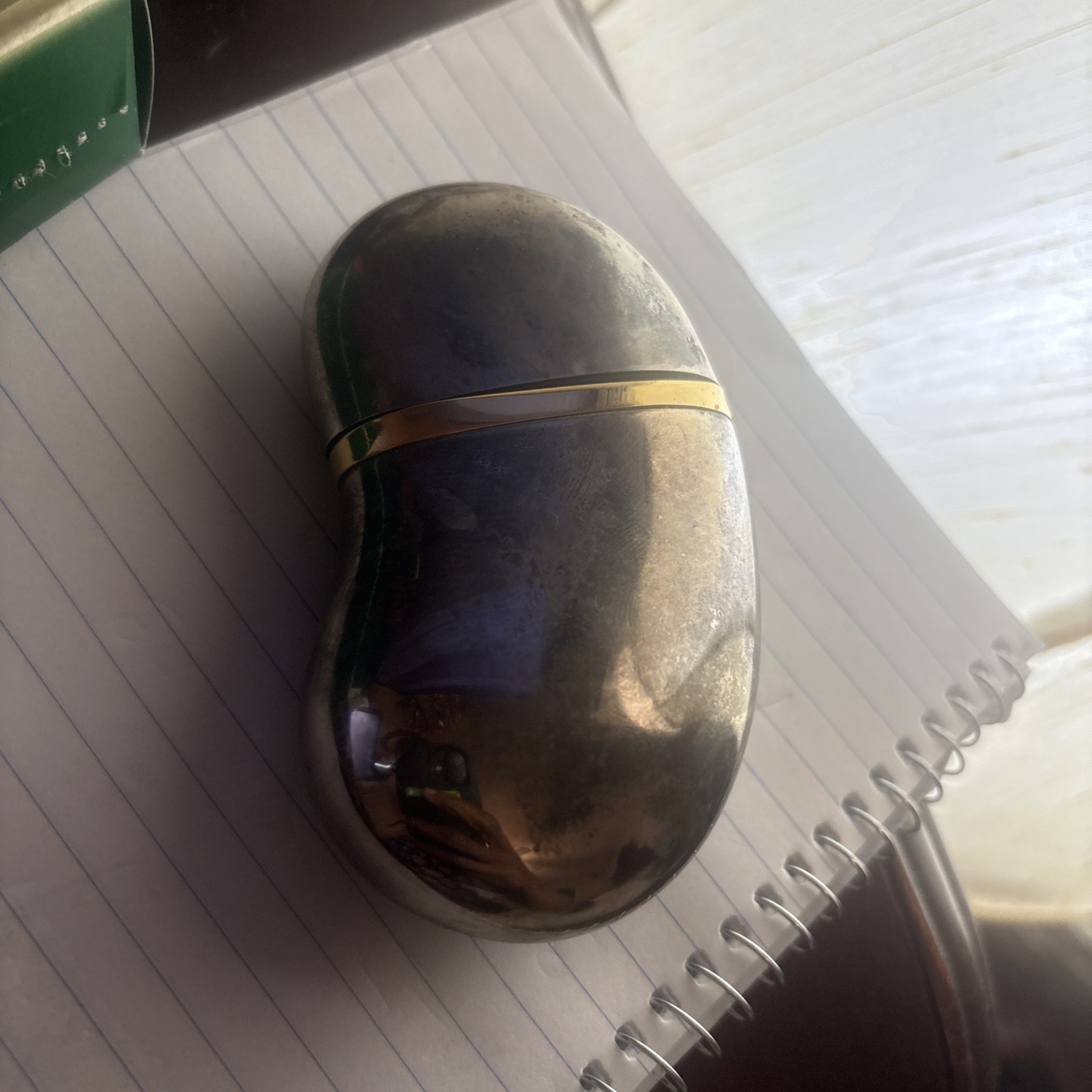 Vintage SILVER & GOLD TONE BEAN .25 Perfume Spray Purse Elsa Peretti for HALSTON
