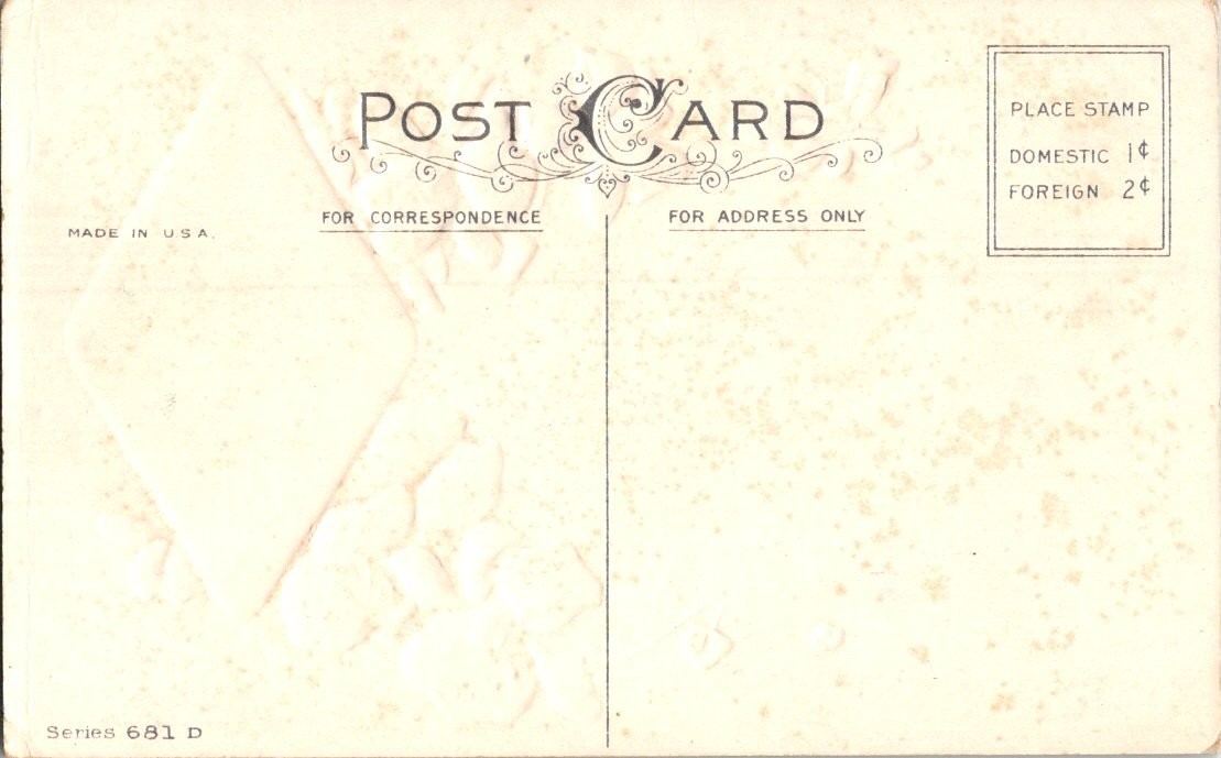 Vintage Floral Cottage Postcard with Best Regards Poem, USA 681D