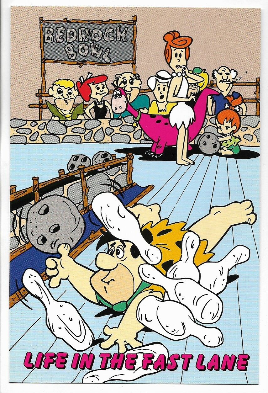 THE FLINTSTONES— #7″LIFE IN THE FAST LANE” FRED’S BOWLING MISHAP~BEDROCK BOWL