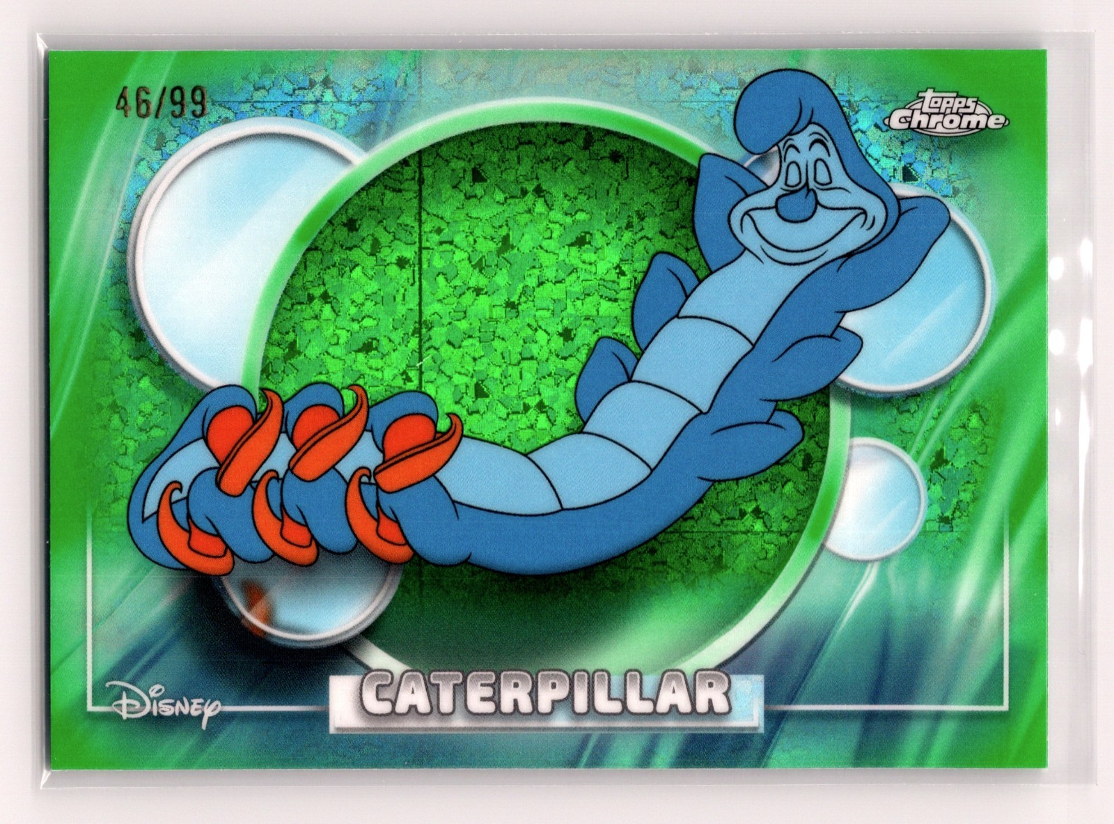 2026 Topps Chrome Disney CATERPILLAR #78 Green Mini Diamond /99 Alice Wonderland
