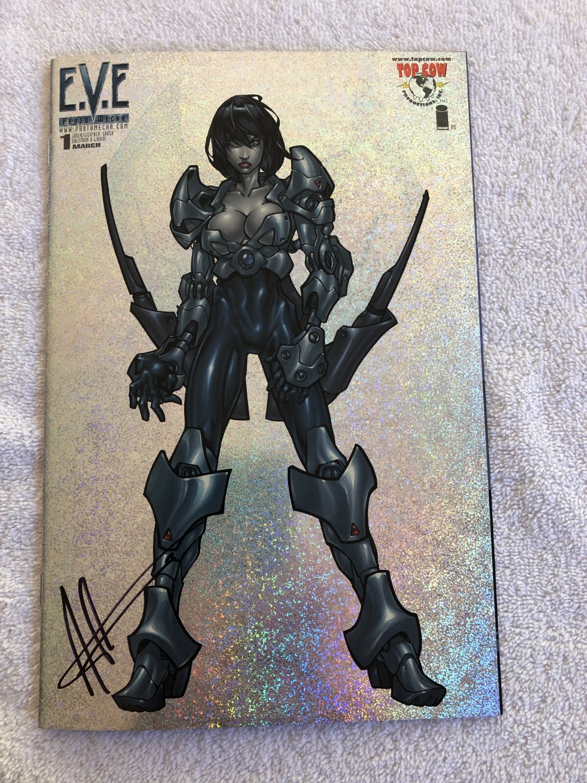 E.V.E Protomecha #1D Holo Variant (Mar 2000, Image) Signed NM- 9.2