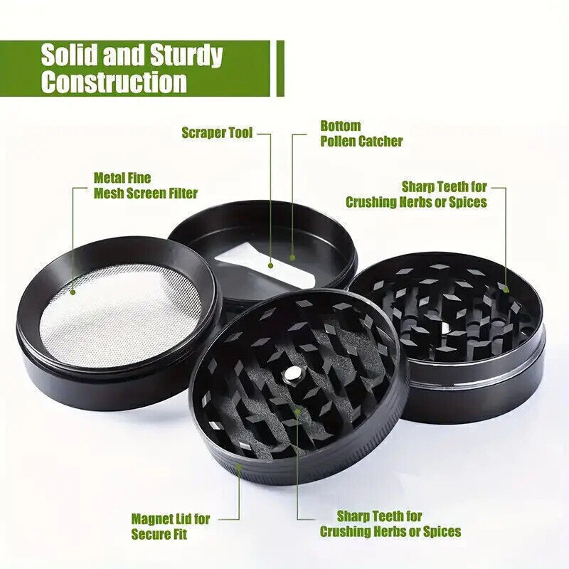 Fast Shipping | Black/Gray Random Color Herb Grinder with Magnetic Lid