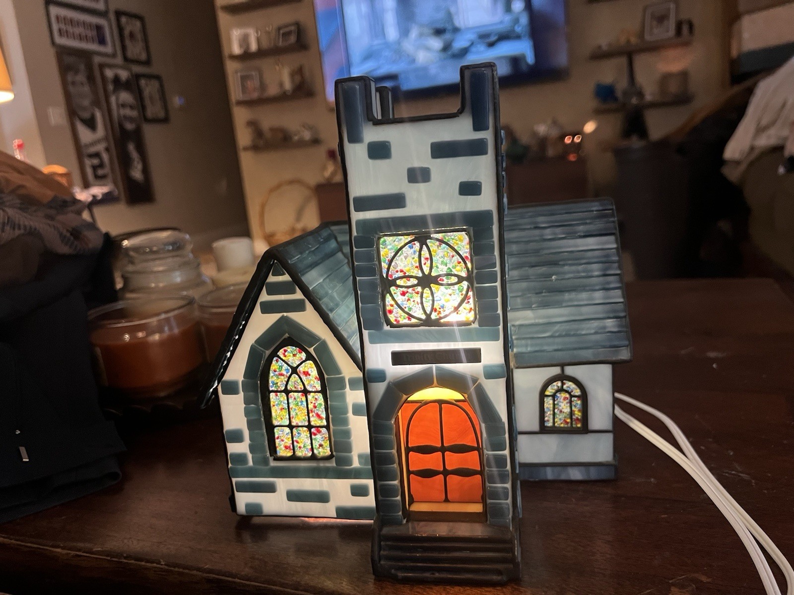 Forma Vitrum Trinity Church 1994 Ltd #191 Bill Job Stained Glass Lighted Church