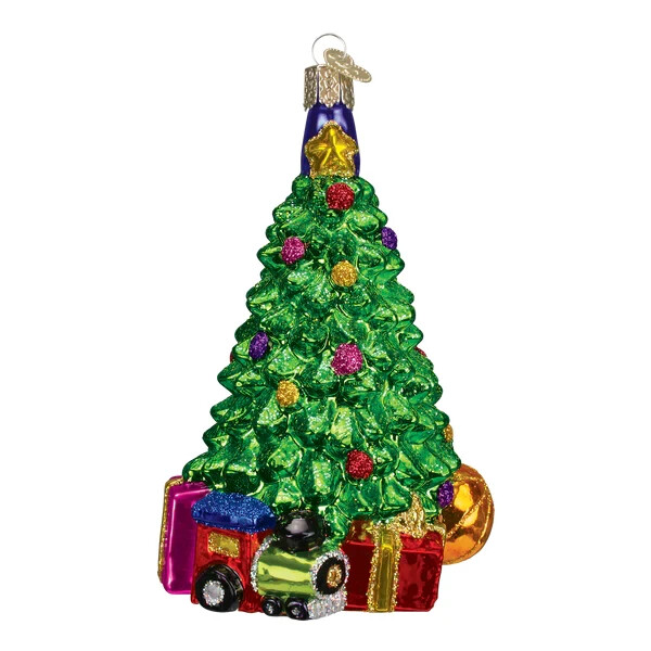 Old World Christmas CHRISTMAS MORNING TREE (48017) Glass Ornament w/ OWC Box