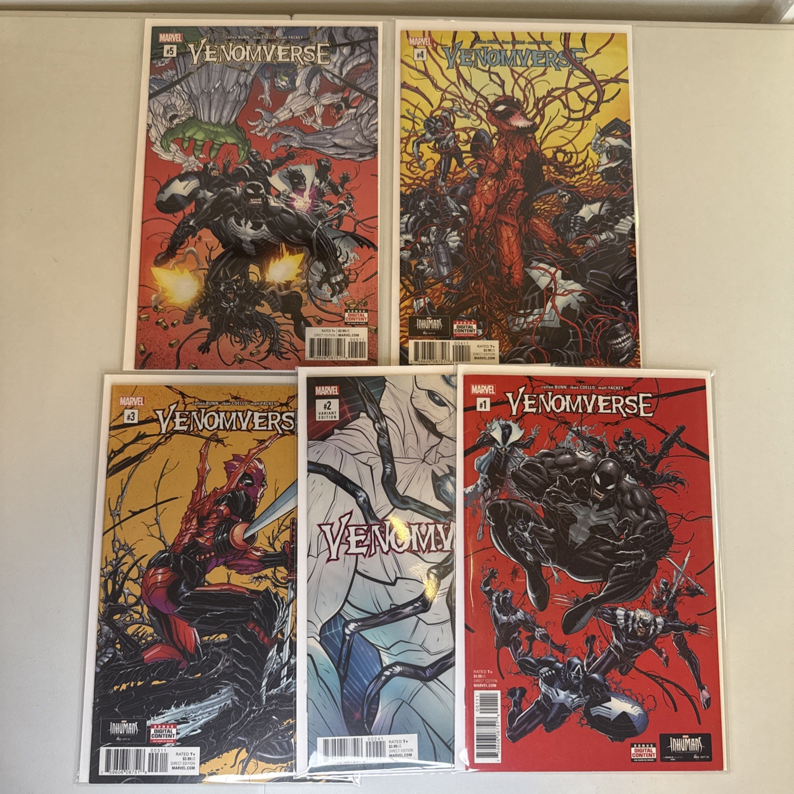 Venomverse #1-5 (2017) Complete Set Lot Cullen Bunn Marvel Comics