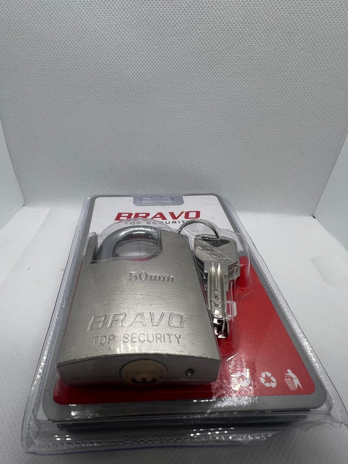 2 PACK Bravo Heavy Duty Padlock with 4keys 50 mm House, Warehouse A+++ M-1