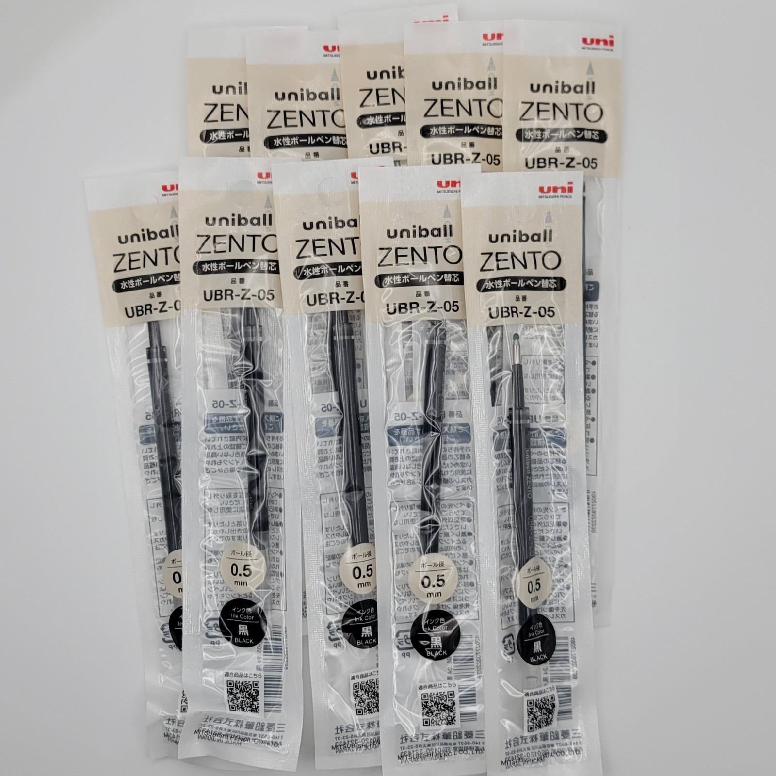 Mitsubishi Uni-ball ZENTO Refill UBR-Z-05 0.5mm Ink 10pcs Black Red Blue Japan
