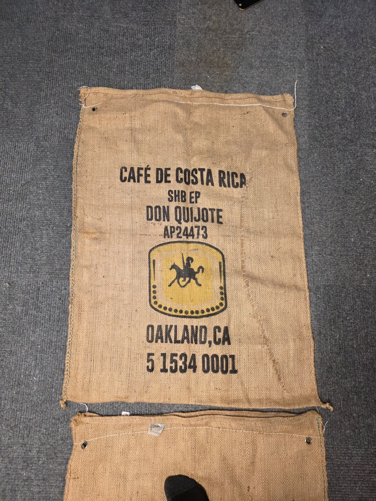 Home Decor – Coffee Brand Burlap Sacks – Lot of 2 – Size 40″ x 29″
