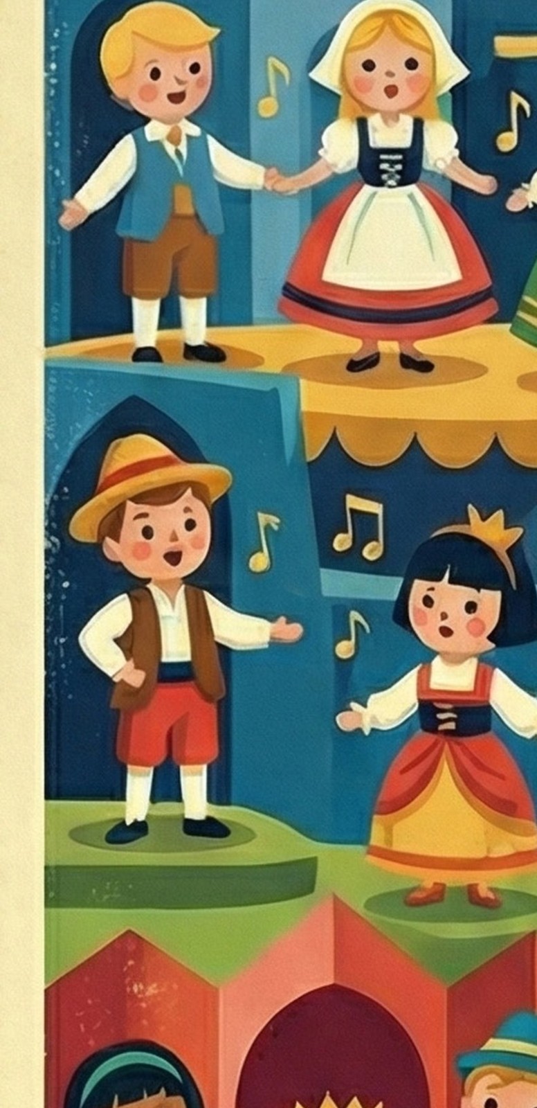 Disney Small World It’s a Small World 11×17 Poster Modern Retro Line Art