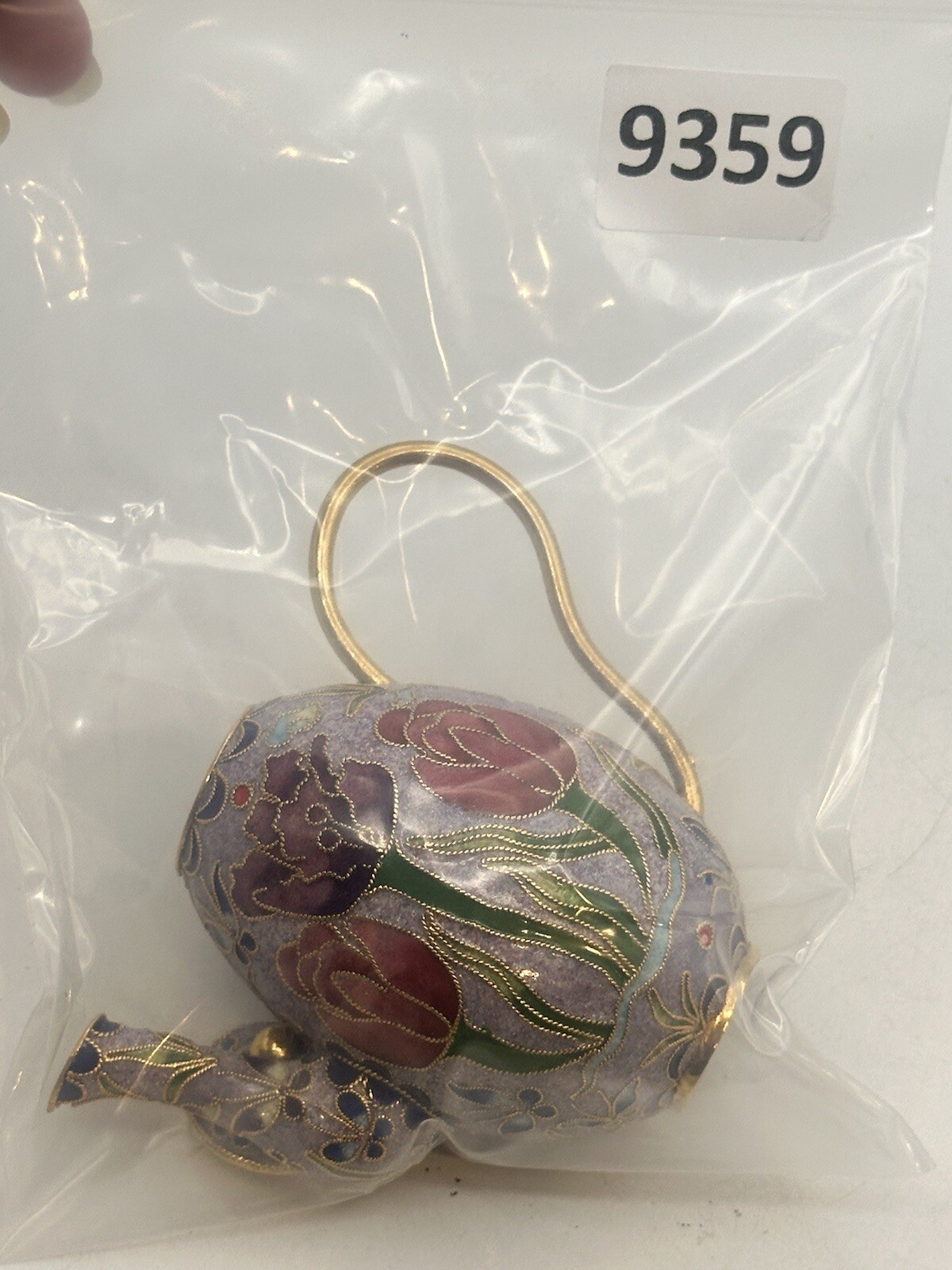 Cloisonné Tulip Teapot Miniature Figure