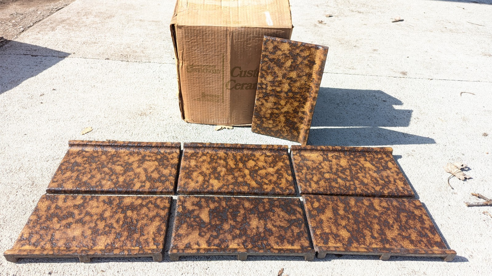MCM Vtg 70s Franciscan Ceramic Tile Mid-Century Modern Espresso Dark Brown Gloss