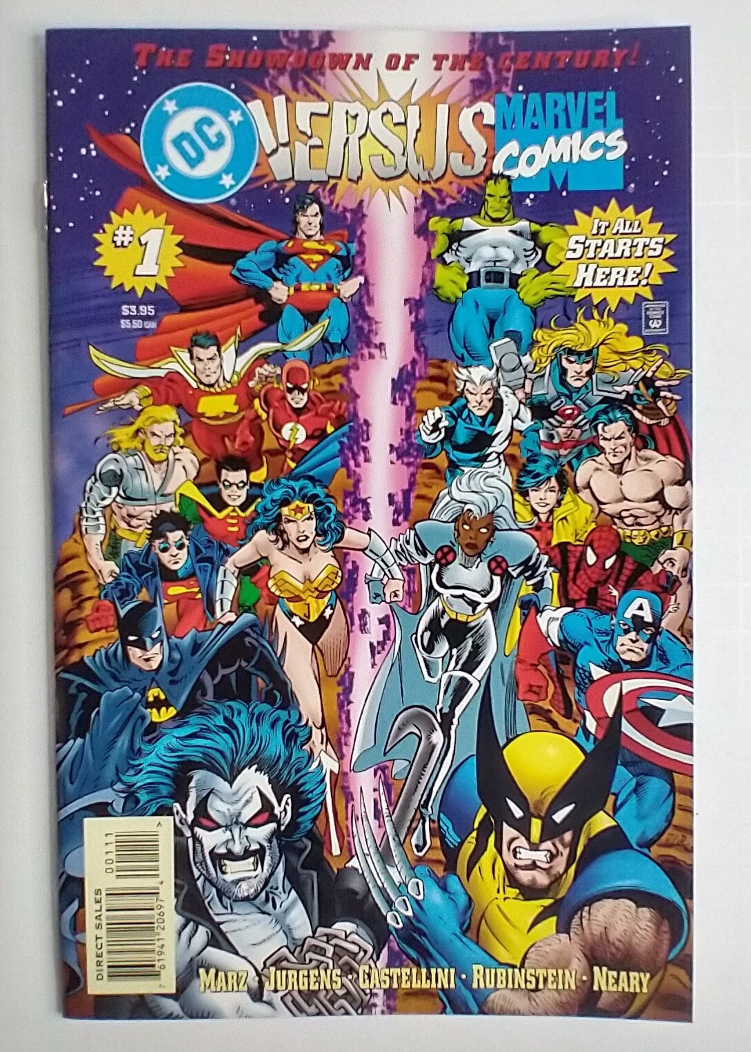 DC Versus Marvel/Marvel Versus DC #1 Thanos v Darkseid, Thor v Shazam NM- 9.2