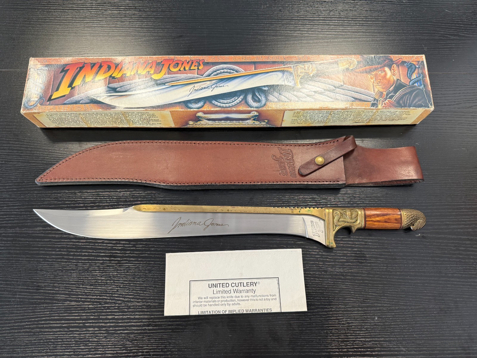 United Cutlery Indiana Jones Khyber Bowie Knife UC501 1989 W/ Sheath & Box