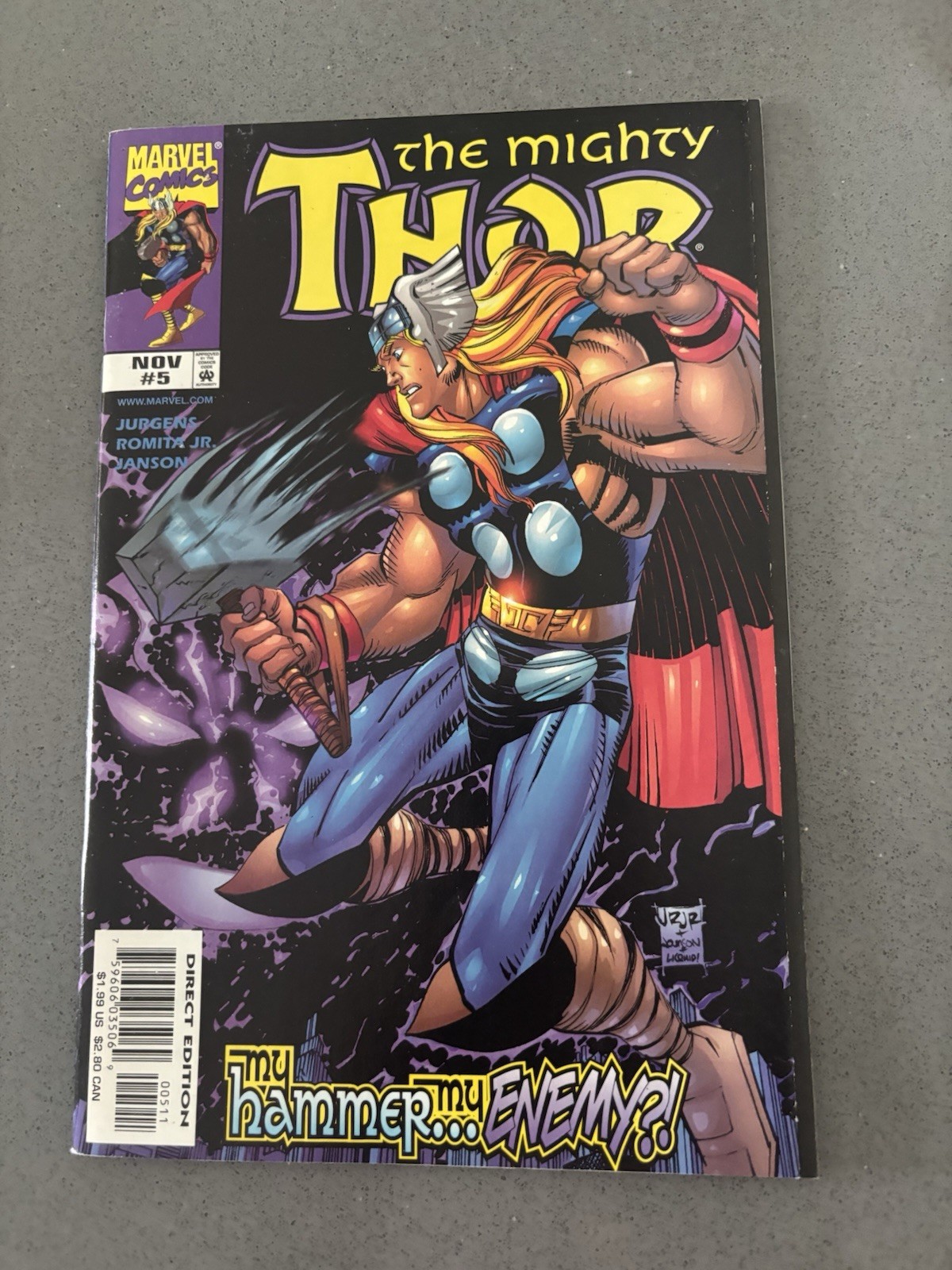 Marvel The Mighty Thor Comic Book Lot Direct Edition Dan Jurgens John Romita Jr.