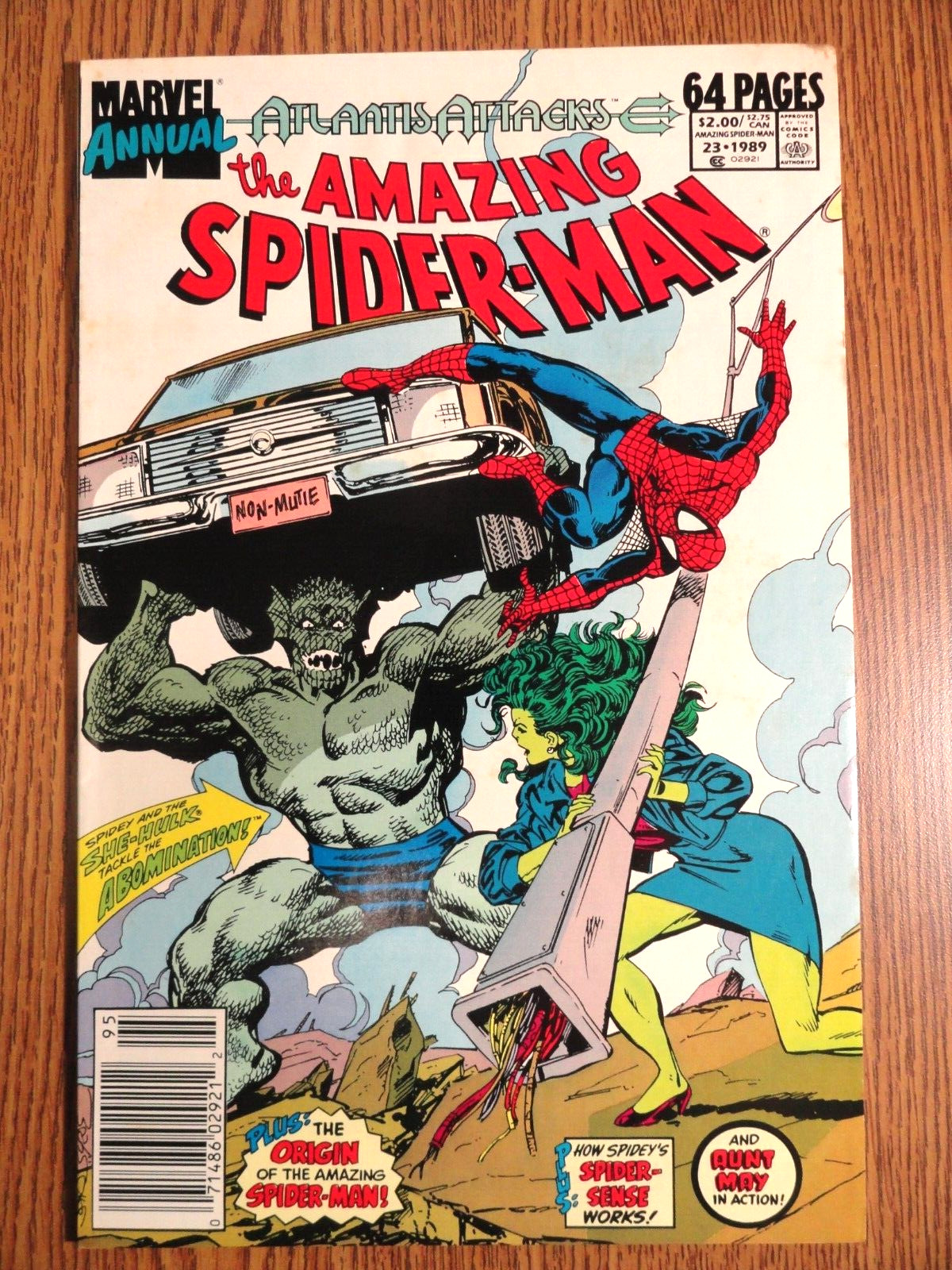 Amazing Spider-man Annual #23 Newsstand Byrne Cover She-Hulk 1st Print Marvel