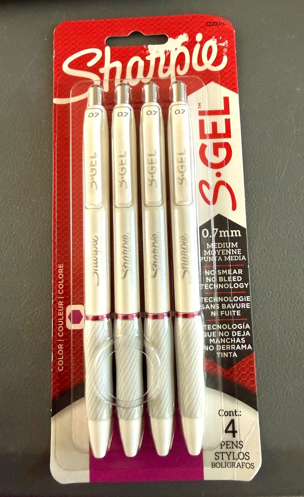Sharpie S·Gel 0.7mm Gel Pens 4-Pack – Choose Pink Ink or Assorted Colors