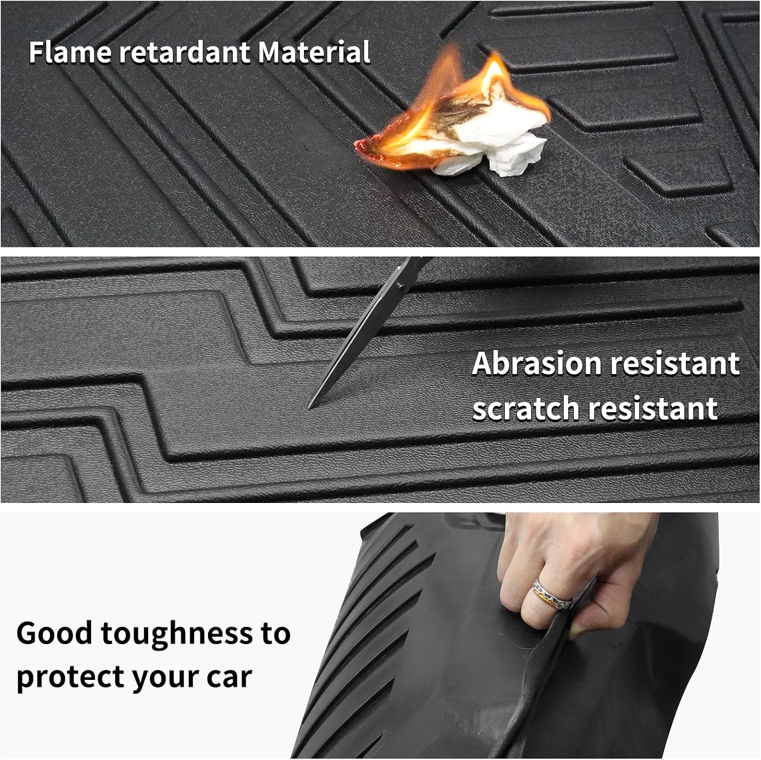 Custom for 2016-2020 Kia Sorento 7 Seat Cargo Mats Trunk Liner with 3rd Rear …