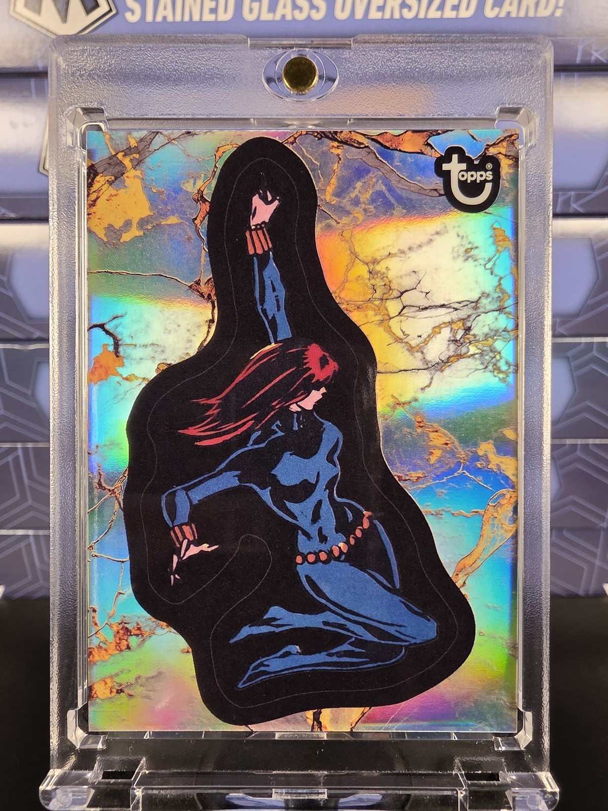 2025 Topps Marvel Comic Book Heroes 1975 Golden Anniv #1 Black Widow Refractor