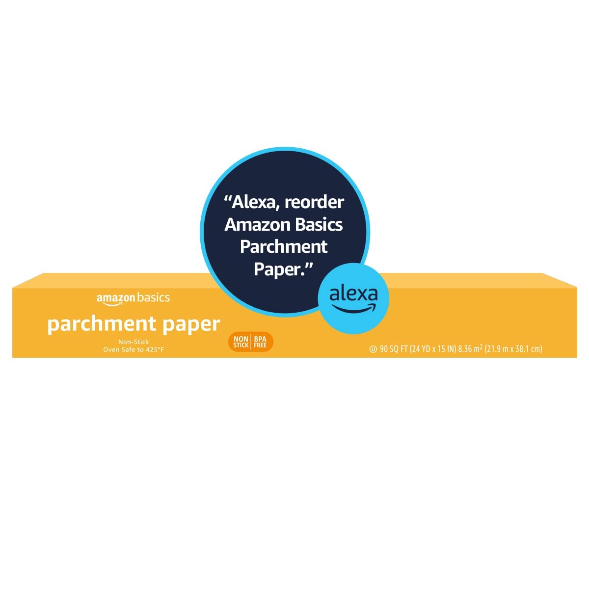Amazon Basics Non-Stick Parchment Paper for Baking, Cooking, Pack of 1, kraft