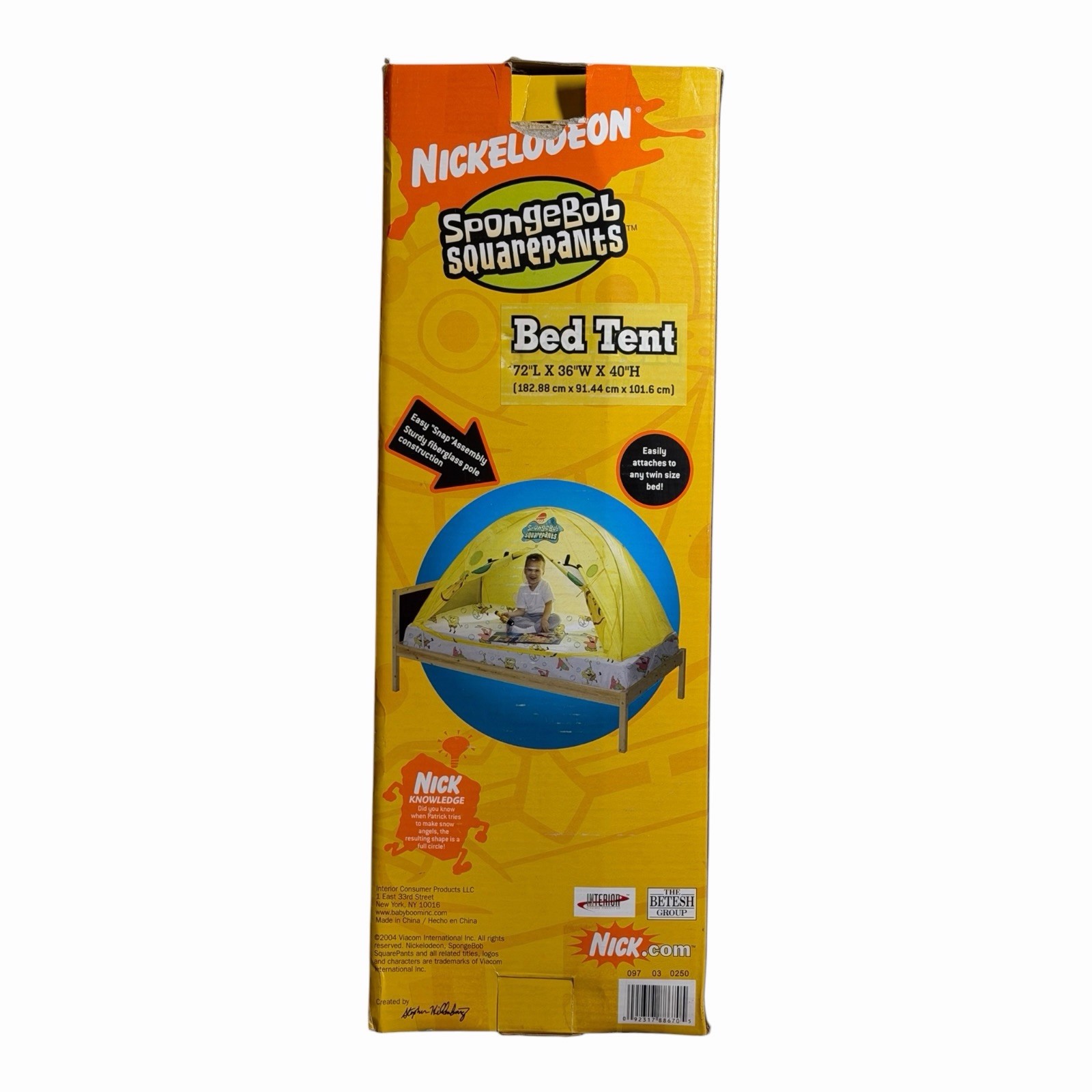 Rare 2004 Nickelodeon SpongeBob SquarePants Bed Tent New Open Box Twin Bed VTG