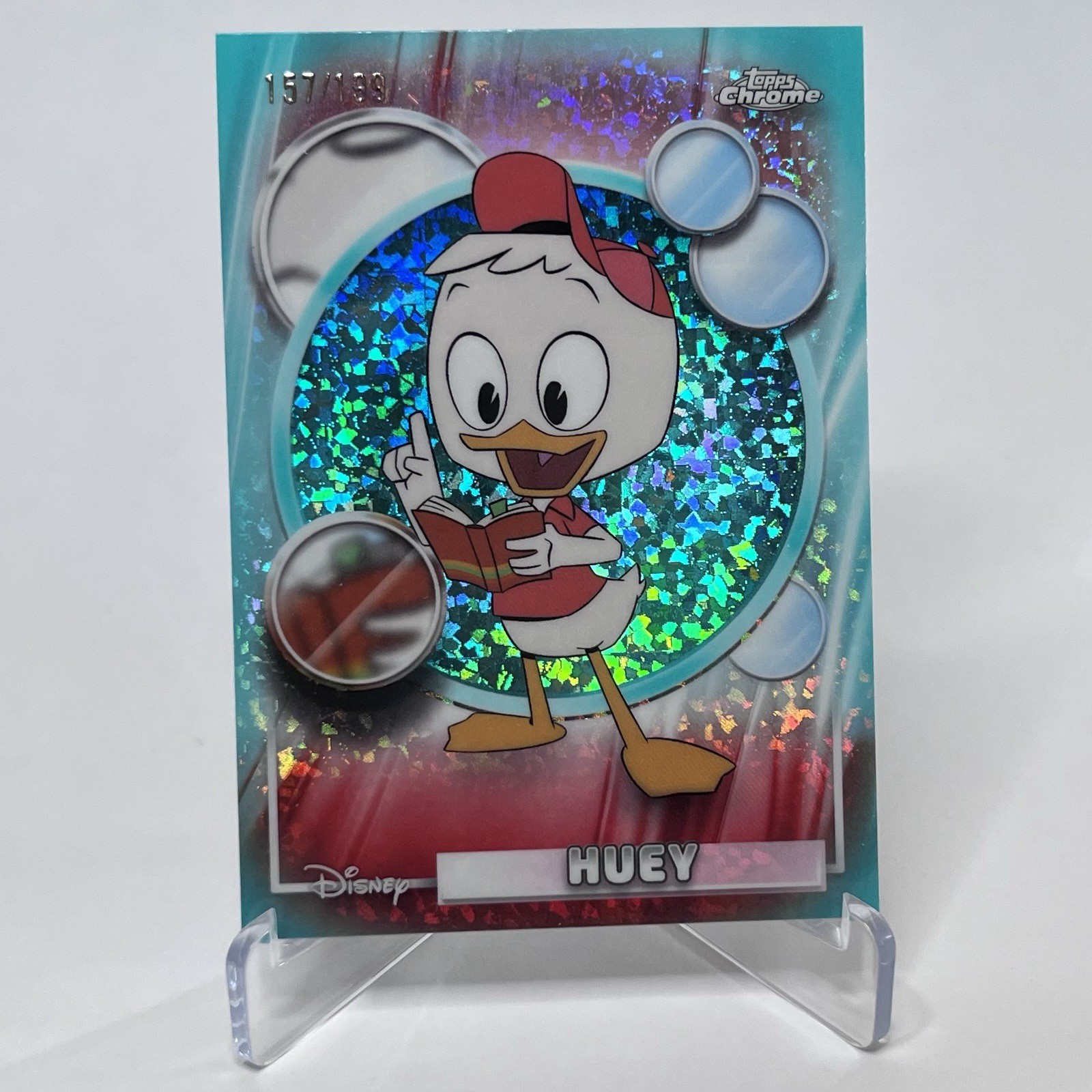 2026 Topps Chrome Disney Aqua Mini Diamond Huey /199 #119