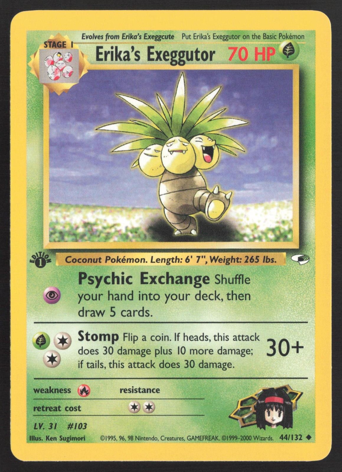 Erika’s Exeggutor 44/132 | 1st Edition Gym Heroes | Pokemon NM