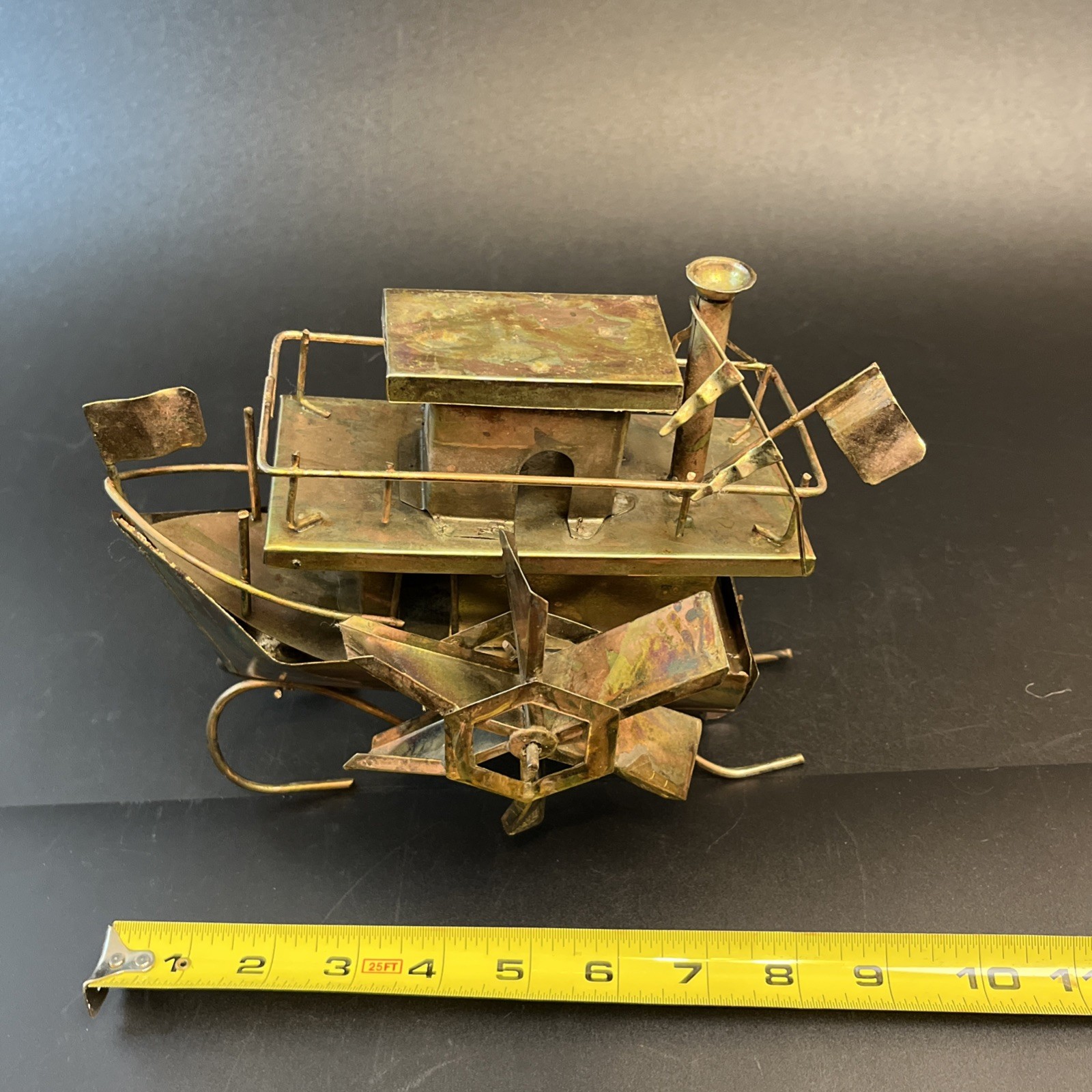 Berkeley Designs Hand Made Copper/Metal Music Box Fishing Boat Vtg Moon River