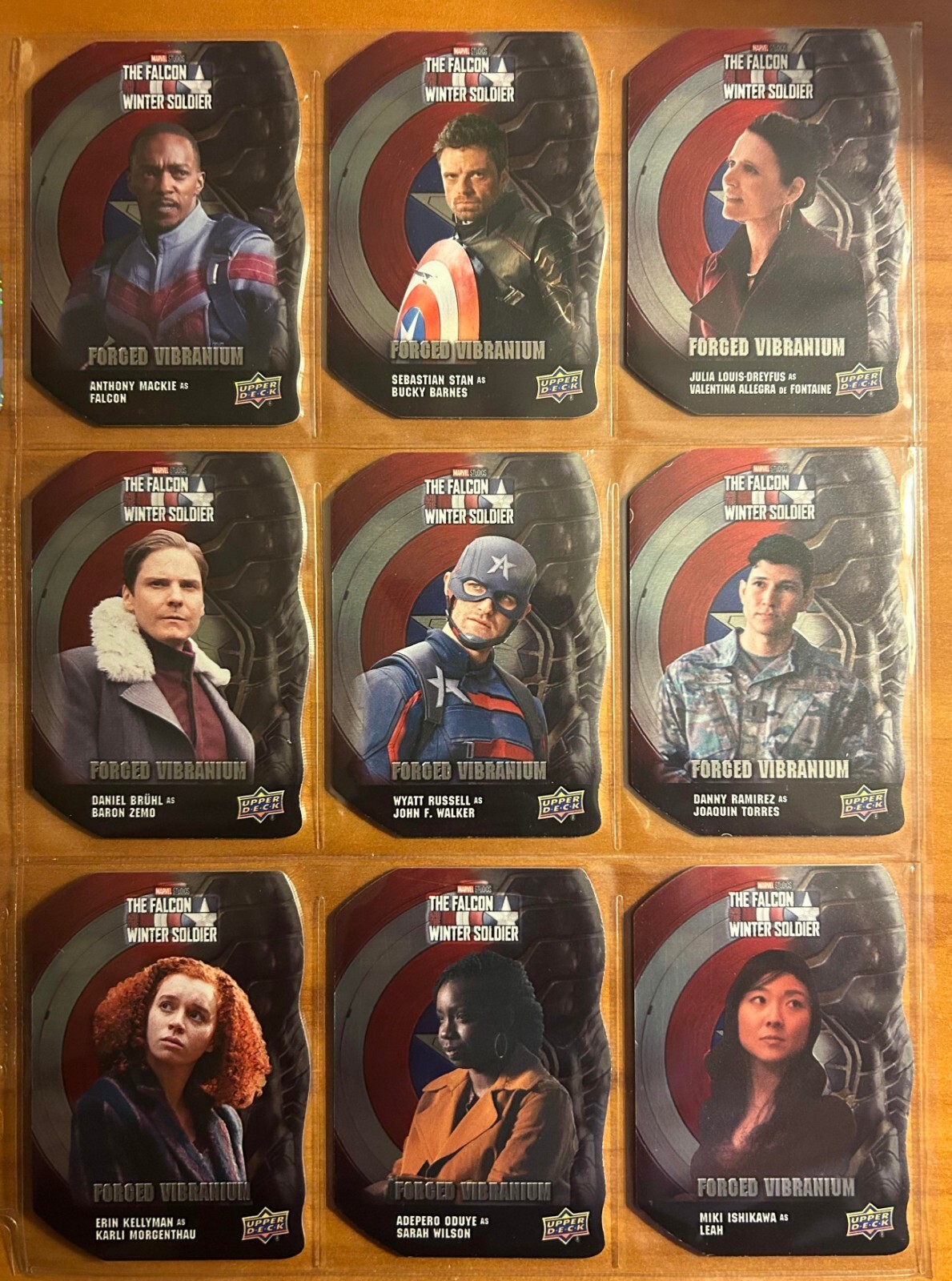 UD Falcon and the Winter Soldier Forged Vibranium COMPLETE SET (16 cards)