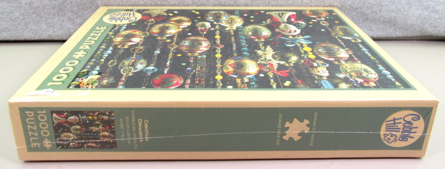 Cobble Hill 1000 Piece Jigsaw Puzzle CHRISTMAS ORNAMENTS 26″ x19″ Sealed! New!