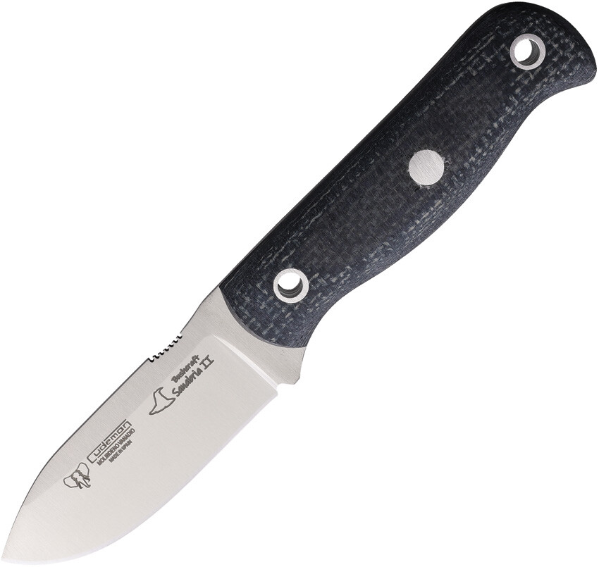 Cudeman Sanabria Mini Bushcraft Black Vanadium Molybdenum Fixed Blade Knife 182T