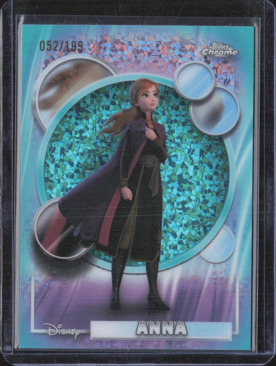 2026 Topps Chrome Disney Anna Aqua Mini-Diamond /199 Frozen #169