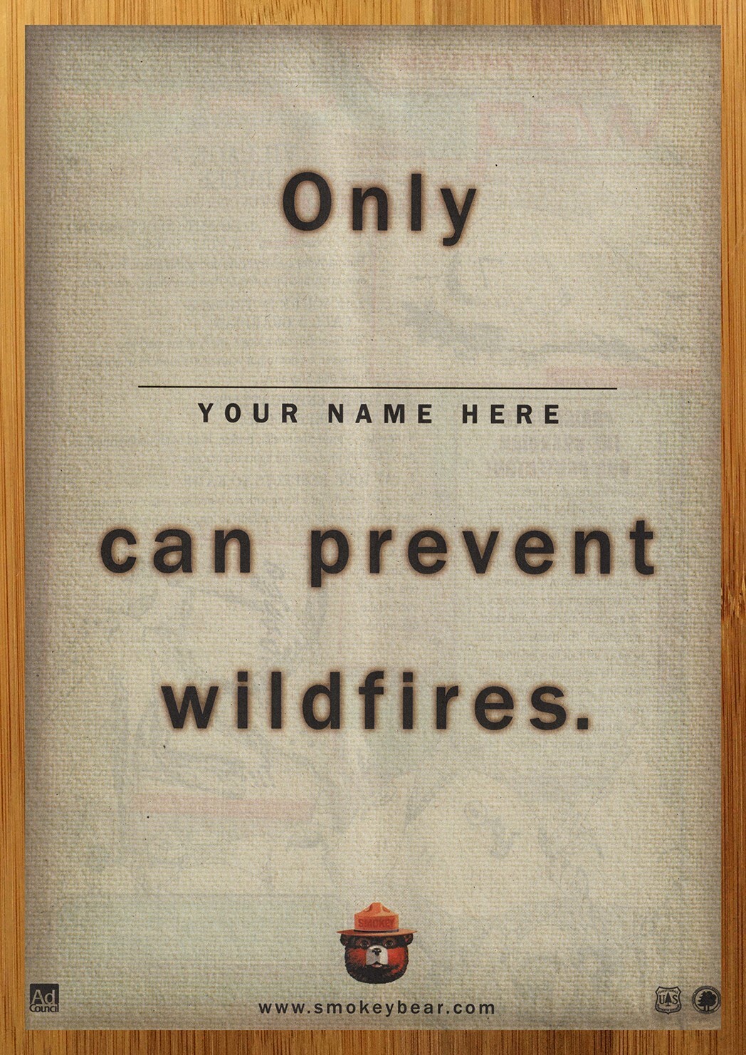 2006 Smokey the Bear Vintage Print Ad/Poster Camping Forrest Fire Pop Art 00s